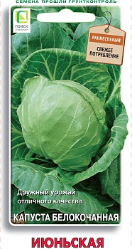 Капуста белокочанная Июньская (0,5гр) (бел.пакет)