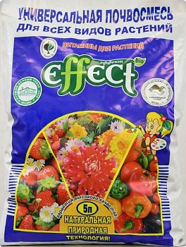 Грунт Эффект, универсальный для всех видов растений (с биогумусом) 5л